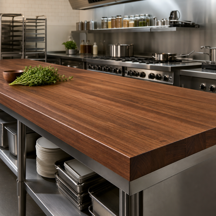 Product image #3 for 96-Inch x 30-Inch x 3-Inch American Black Walnut Edge Grain Kitchen Countertop