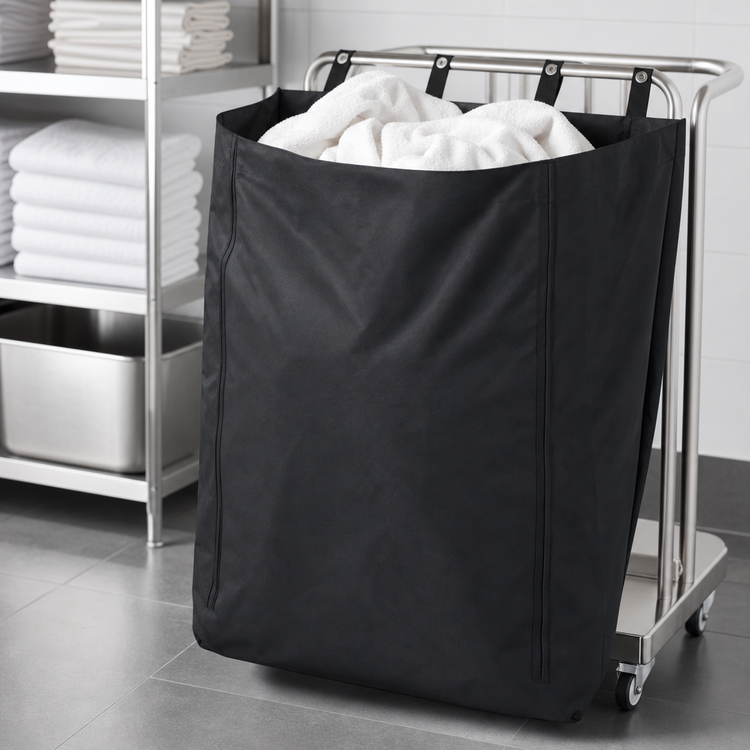 Product image #3 for Premium Linen Hamper Bag, 30 Gallon, Polyester, Black