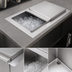 Thumbnail image #4 for John Boos Drop-In Insulated Stainless Steel Ice Bin with Sliding Lid and Drain, 28 x 18 x 12 Inches, Without Cold Plate