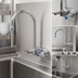 Thumbnail image #3 for T&S Brass Wall-Mount Workboard Faucet with 4-Inch Centers and 5-3/4-Inch Swivel Gooseneck, 1.5 GPM