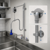 Thumbnail image #3 for T&S Brass EasyInstall Wall-Mounted Pre-Rinse Add-On Faucet with 12-Inch Swing Nozzle and 1.07 GPM Spray Valve