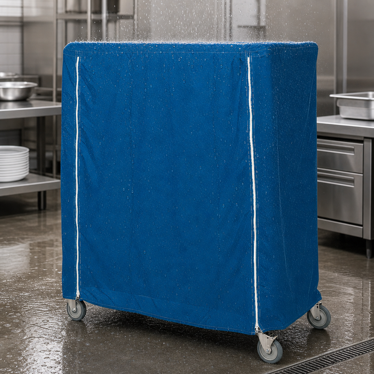 Product image #3 for Metro 60 x 21 x 62 Inch Vinyl-Nylon Coated Waterproof Banquet Cart Cover