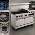 Thumbnail image #4 for Vulcan Endurance 60-Inch Gas Restaurant Range with 6 Open Burners, 24-Inch Thermostatic Griddle, Standard Oven, and Convection Oven