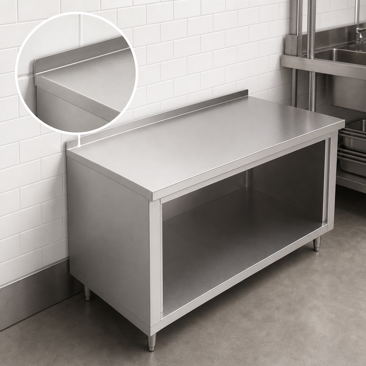 Product image #3 for John Boos Open Front Stainless Steel Cabinet Base Work Table with 1-1/2 Inch Rear Riser, 84 x 36 Inches