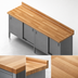 Thumbnail image #3 for John Boos 132-Inch Edge Grain Maple Wood Top Work Table with Cabinet Base and Sliding Doors