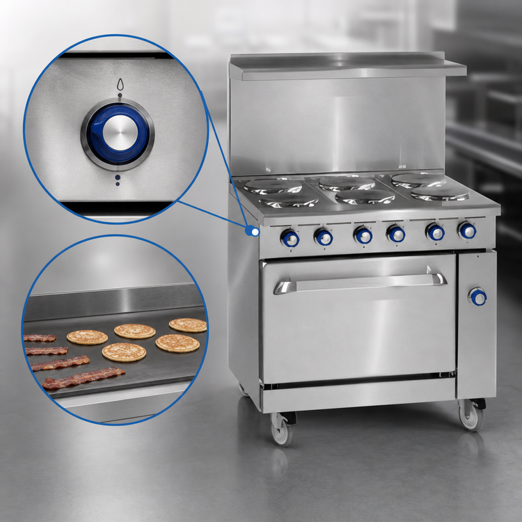 Product image #3 for Imperial Pro Series 36-Inch Electric Restaurant Range with Griddle and Convection Oven