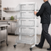 Thumbnail image #3 for Quantum Mobile Single-Sided Partition Wall Add-On Unit with Baskets, White/Chrome Finish, 18 x 26 x 74 Inches