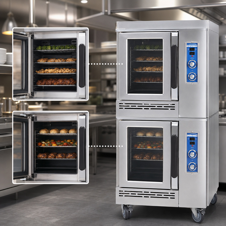 Product image #3 for Imperial Half-Size 2-Deck Electric Convection Oven with Manual Controls