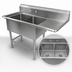 Thumbnail image #3 for John Boos Pro-Bowl Freestanding 2-Compartment 14-Gauge Stainless Steel Sink with Right Drainboard, 74-3/16 Inch x 25-1/2 Inch