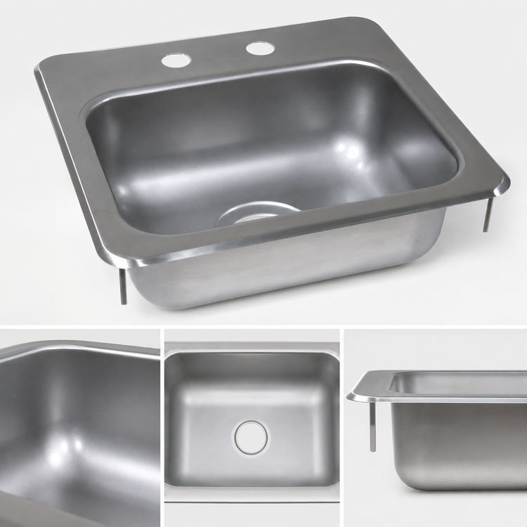 Product image #3 for John Boos Pro-Bowl Drop-In Single-Compartment Hand Sink with 12-1/2 x 10-1/2 x 6-Inch Bowl