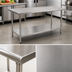 Thumbnail image #3 for BlendPort Deluxe Series 72-Inch W x 24-Inch D 16-Gauge Stainless Steel Work Table with Adjustable Undershelf