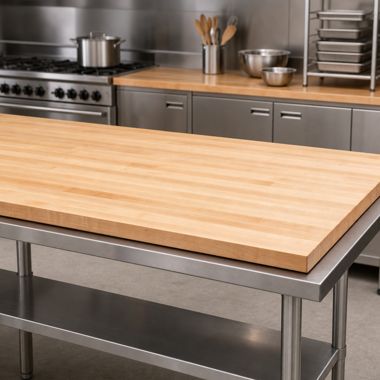Product image #3 for John Boos Boos Block Northern Hard Rock Maple Edge Grain Kitchen Countertop, 84 Inch x 27 Inch x 1-1/2 Inch, Oil Finish