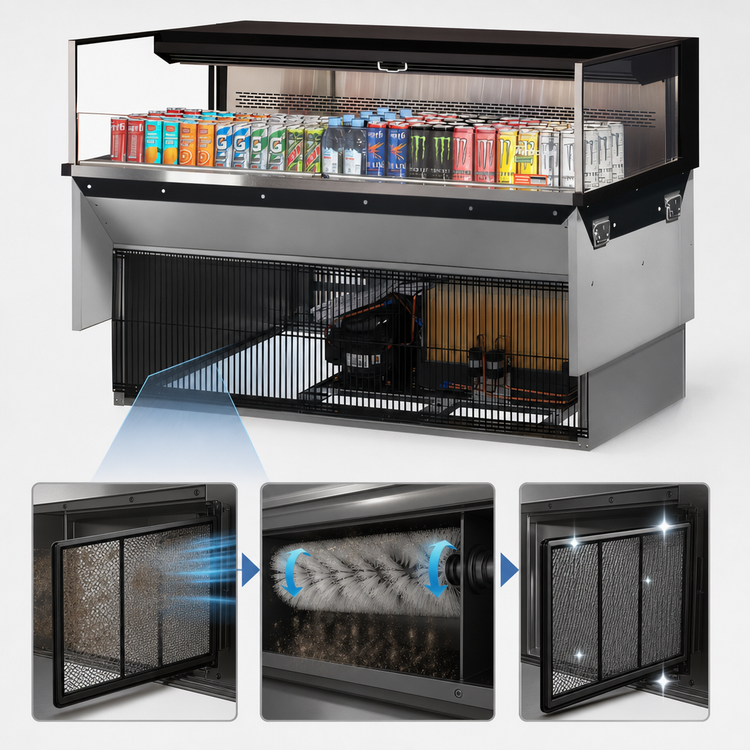 Product image #4 for Turbo Air 60-Inch Low Profile Drop-In Horizontal Open Refrigerated Display Case, Deck Only, 8 Cu. Ft., Self-Contained
