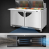 Thumbnail image #3 for Turbo Air Super Deluxe 60-1/4-Inch Front Breathing 2-Section Sandwich/Salad Mega Top Prep Table, 24-Pan, Stainless Steel