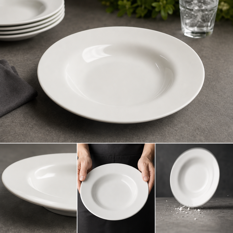 Product image #4 for Sierrus 12-Inch Bone Melamine Chef Salad/Pasta Bowl, 20 oz.
