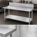 Thumbnail image #3 for Advance Tabco 84-Inch x 24-Inch 14-Gauge 304 Stainless Steel Work Table with 10-Inch Backsplash and Undershelf