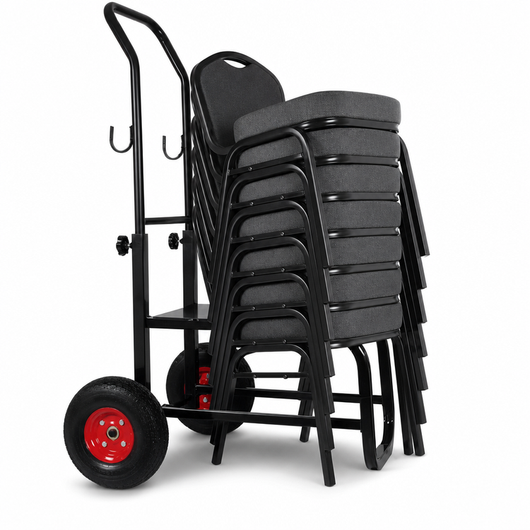 Product image #3 for Black Powder-Coated Stack Chair Truck for Up to 10 Chairs, 200 lb Capacity