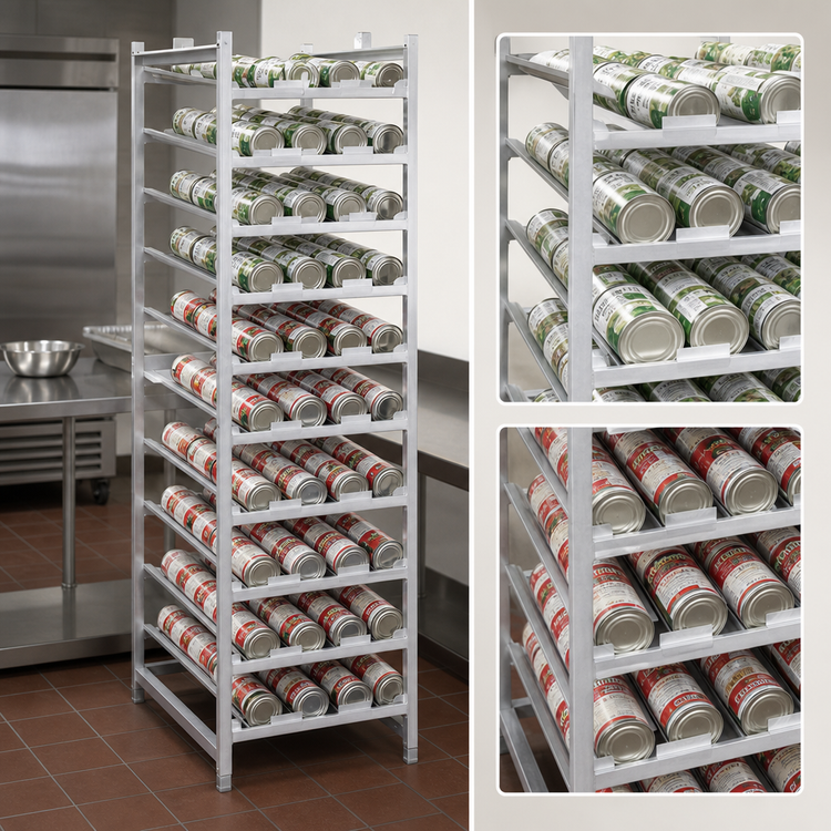 Product image #3 for Channel Manufacturing Standard Series Full-Size Stationary Aluminum Can Rack for #10 and #5 Cans