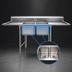 Thumbnail image #3 for Eagle Group 414 Series Floor Model Two-Compartment Sink with Left and Right Drainboards, 72-1/4