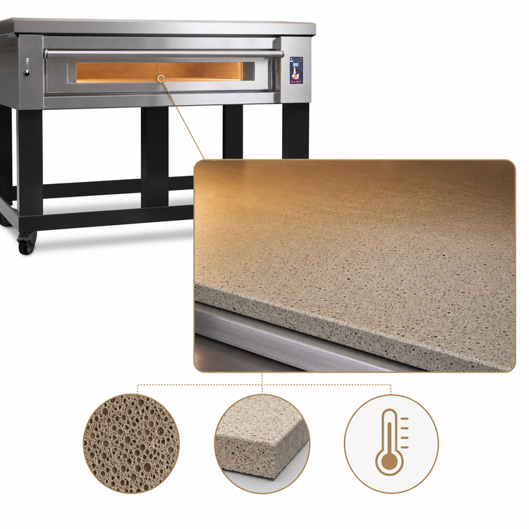 Product image #3 for Marra Forni ELST55-36/1 Single Deck Stackable Electric Deck Oven with 55" x 36" MarraStone Hearth