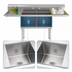 Thumbnail image #4 for KoolMore 72-Inch 2-Compartment Stainless Steel Commercial Sink with Dual 18-Inch Drainboards