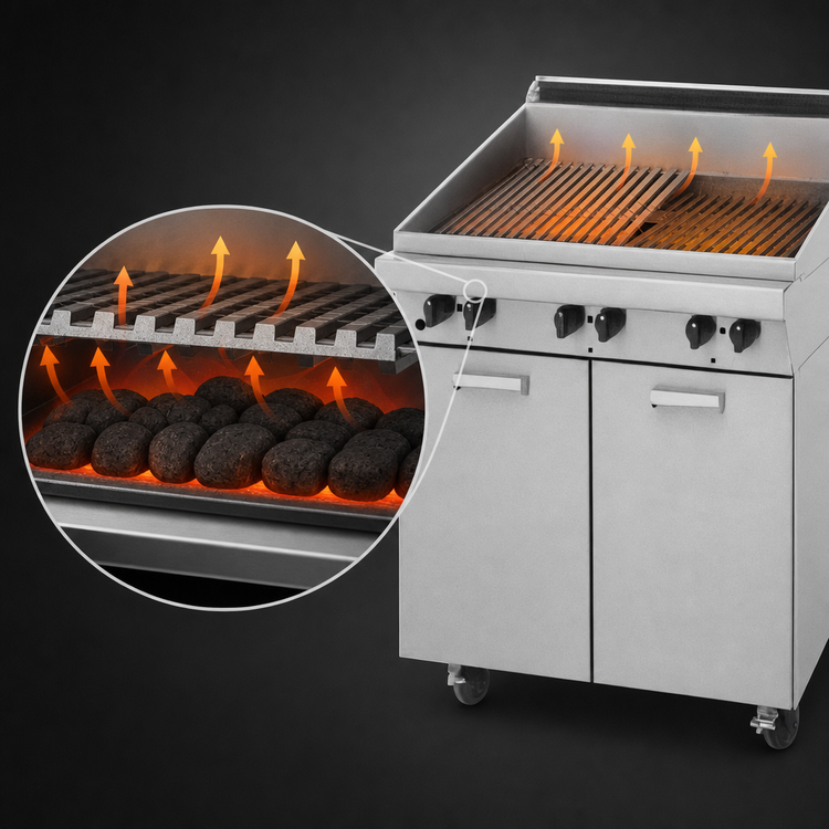 Product image #3 for Garland Master Series 24-Inch Gas Charbroiler with Briquettes, Storage Base and Reversible Grates