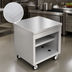 Thumbnail image #3 for Thurmaduke Solid Top Mobile Utility Counter with Undershelves and Casters, 32 x 32 x 36 Inches, Stainless Steel