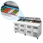Thumbnail image #3 for True Mfg. - General Foodservice TPP-AT2-93D-6-HC 93.5-Inch 3-Section Pizza Prep Table with 6 Drawers and Self-Contained Refrigeration
