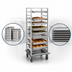 Thumbnail image #3 for Dinex Open-Sided Full-Height Mobile Aluminum Universal Guide Roll-In Pan Rack for 24 12 x 20 or 12 18 x 26 Pans