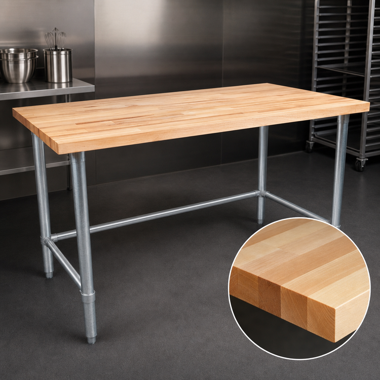 Product image #3 for John Boos SNB17A Wood Top Work Table, 108 x 36 x 35-1/4 In., 1-3/4 In. Thick Maple Top