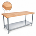 Thumbnail image #3 for John Boos 108 Inch x 30 Inch Wood Top Work Table with 2-1/4 Inch Northern Hard Rock Maple Top and Stainless Steel Undershelf