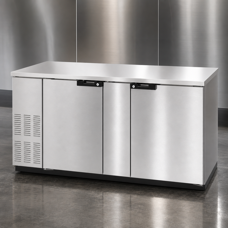 Product image #3 for Hoshizaki BB69-S 69.5-Inch Two-Section Reach-In Back Bar Cooler with Solid Hinged Doors