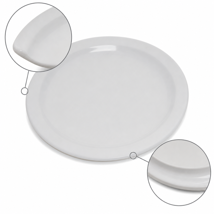 Product image #4 for Dallas Ware® 7-1/5 Inch White Melamine Narrow Rim Round Salad Plate