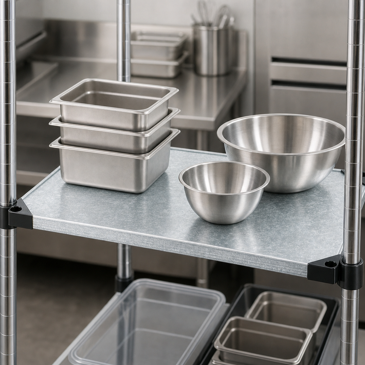 Product image #3 for Quantum 24" W x 21" D Solid Shelf, 18-Gauge Galvanized Steel with Marine Edge