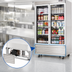 Thumbnail image #3 for Everest Refrigeration EBGNR2 Two-Section Bottom Mount Upright Reach-In Glass Door Refrigerator, 33 Cu. Ft., Stainless Steel