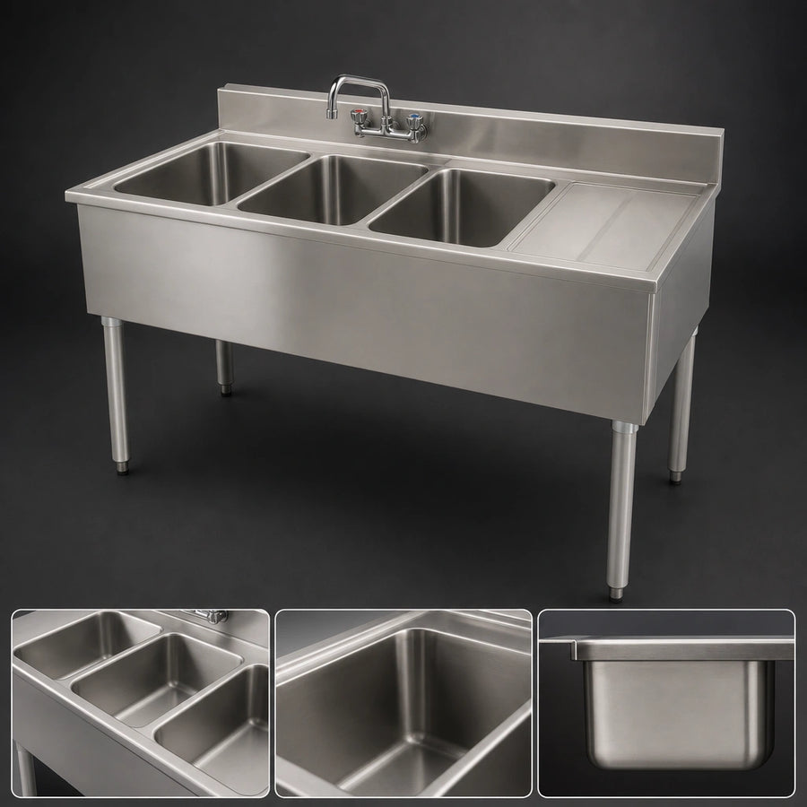 Three Deep-Drawn Compartments