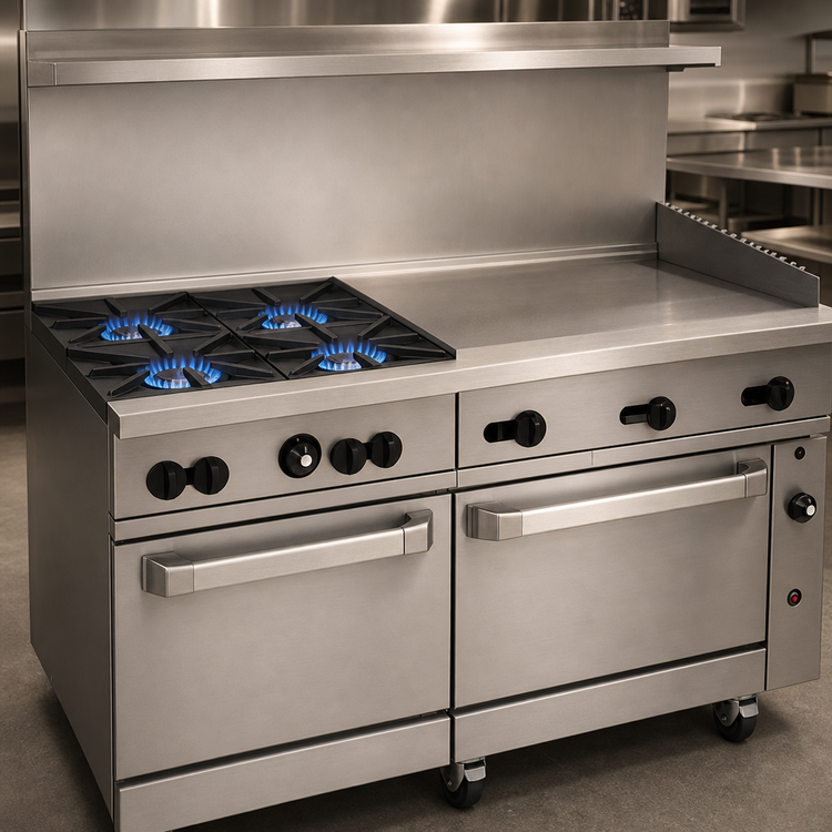 Product image #3 for Wolf Challenger XL 60-Inch Gas Restaurant Range with 4 Burners, 36-Inch Thermostatic Griddle, Standard Oven, and Convection Oven