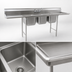 Thumbnail image #3 for Eagle Group 414 Series Coved Corner Three-Compartment Sink with Dual 18-Inch Drainboards