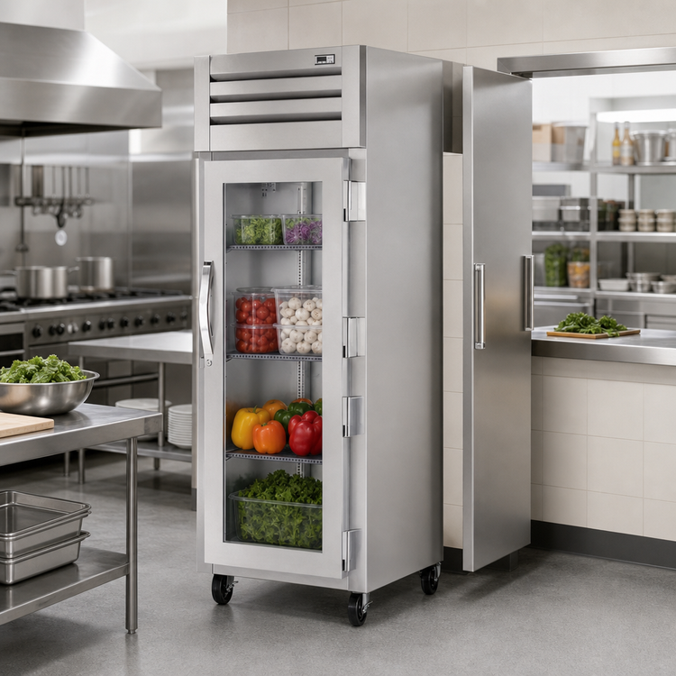 Product image #3 for True SPEC SERIES One-Section Pass-Thru Reach-In Refrigerator with Glass Front Door and Stainless Rear Door