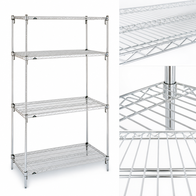 Product image #3 for Metro Super Adjustable Super Erecta 36-Inch Wide x 21-Inch Deep x 63-Inch High 4-Shelf Starter Wire Shelving Unit, Chrome-Plated