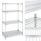 Thumbnail image #3 for Metro Super Erecta A436C 36"W x 21"D x 63"H Chrome Wire Shelving Starter Unit, 4 Shelves, Stationary
