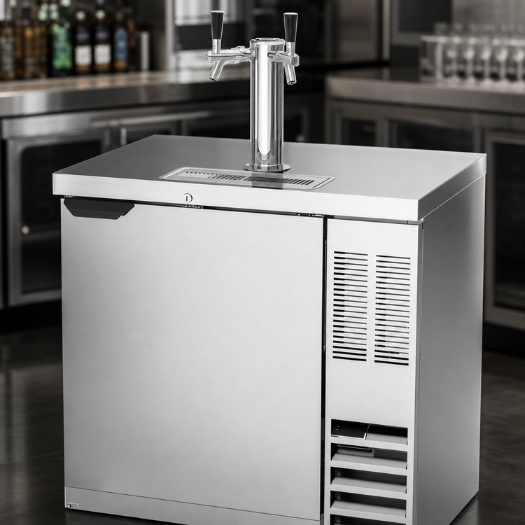 Product image #3 for Beverage-Air DD36HC-S 36-Inch Direct Draw Draft Beer Cooler with Solid Door, Dual-Faucet Tower, and 1/2 Keg Capacity
