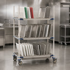 Thumbnail image #4 for Metro MetroMax i PR48VX2-XDR 3-Tier Mobile Plastic Drying Rack with Adjustable Drip Tray, 48"W x 24"D x 68"H