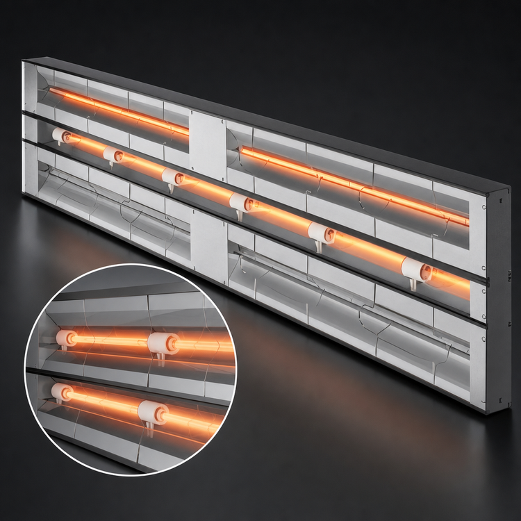 Product image #3 for Hatco Glo-Ray 54-Inch Lighted Dual Infrared Strip Heater, Aluminum Housing