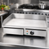 Thumbnail image #3 for Omcan Stainless Steel Countertop Electric Griddle with Cast Iron Cooking Surface, 21.75 x 13.75 Inches, 3 kW, 220V