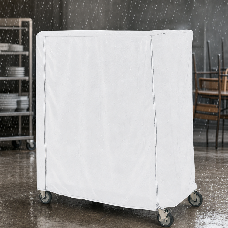 Product image #3 for Metro Waterproof Cart Cover for Queen Mary and Banquet Carts, 36 x 24 x 74 Inches, White