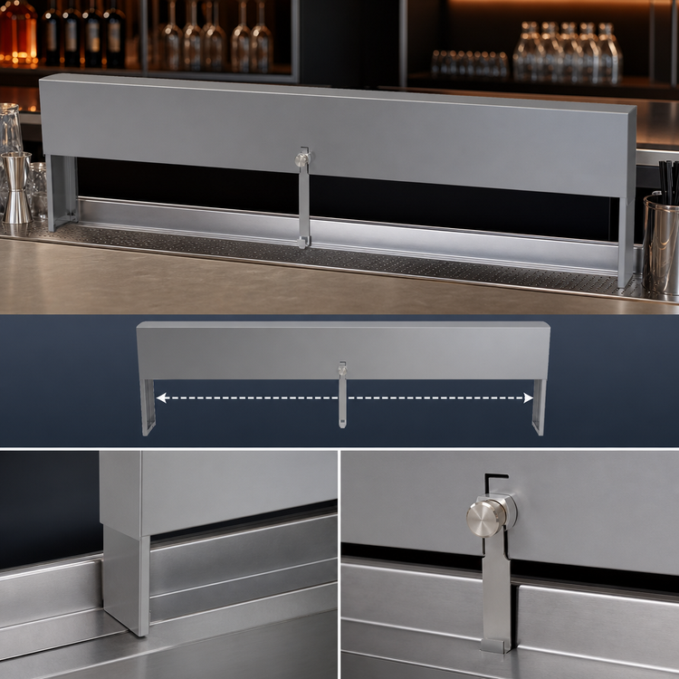 Product image #3 for Glastender 43-Inch Single Speed Rail Locking Cover, Stainless Steel