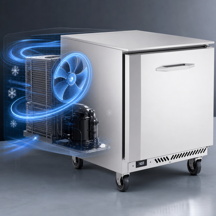 Product image #3 for Victory Refrigeration VUF32HC 32-Inch Undercounter Freezer, 1-Section, Rear-Mounted Self-Contained Refrigeration, 7.22 Cu. Ft.