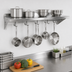 Thumbnail image #3 for John Boos Stallion 120-Inch Wall-Mount Stainless Steel Pot Rack Shelf with 10 Hooks