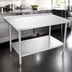 Thumbnail image #3 for John Boos Stallion 120-Inch x 24-Inch Stainless Steel Work Table with 1-1/2-Inch Rear Up-Turn and Galvanized Undershelf